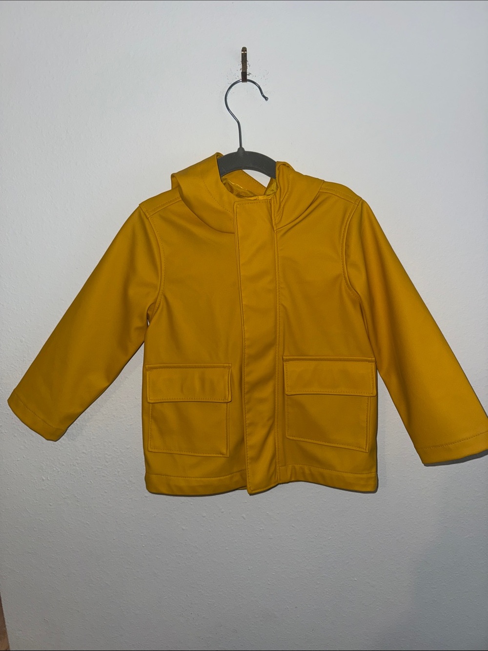Old Navy Mustard Yellow Hooded Kids Raincoat